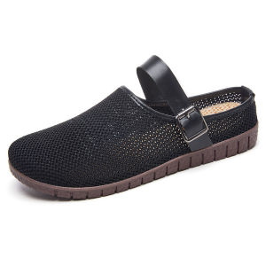 [Free Shipping] WomenS Summer Shallow-Toe Slip-On Sandals Breathable Knit Flat Shoes Casual Shoes Slip-On Shoes Single Shoes
