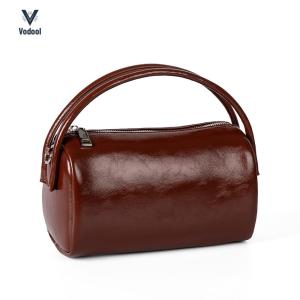 PU Leather Satchel Handbag Adjustable Shoulder Strap Simple Crossbody Bag Zipper Large Capacity for Women Mother Kid Bags Girl [Vodool Shophouse]