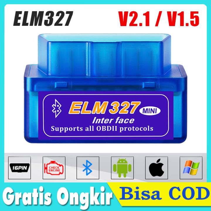 ELM327 Mini OBD OBD2 Bluetooth Wireless Car Scanner V1.5 V2.1 Alat Scan Mobil OBDII Auto Tool