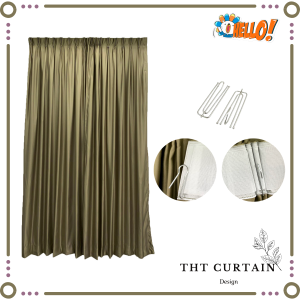 thefactorycurtain - Silky Mix Premium Blackout Curtain / Ready Made / Soft-touch / Home Decor Hook (100cm-300cm)