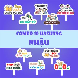 Hashtag cầm tay đám cưới 10 chiếc 1 Combo