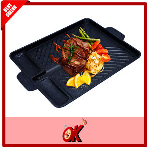 Wokeokay Panggangan persegi Square Korean Grill Pan Alat Pemanggang Yakiniku Sate Steak
