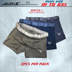 AMX 88021 MENS UNDERWEAR 3 pcs PER PACK PLUS SIZE BRIEFS STYLE TRUNKS BIG SIZE BOXER SIZE M TO 6XL