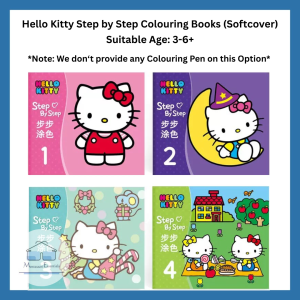 [SG STOCK] Step by Step Colouring Book (Peppa Pig Hello Kitty Paw Control) - Age 3-6+ Children Kid Learning Colouring Painting Drawing Books Birthday Christmas Storybook Present Gift