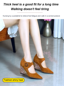 Womens Single Shoes Noble Elegance Shoes Fashion Abrasion Resistance Stable Increase Height