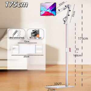 Tablet Phone Stand Metal Foldable Arm Floor Holder Multi-angle adjustment for 4-12.9 Inch 手机平板支架