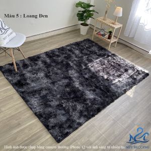 Thảm lông trải sàn M2T Bedding mềm mượt - thảm màu loang decor trang trí phòng đủ size
