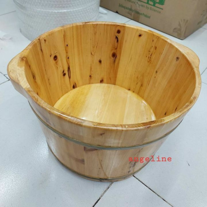 Wooden foot spa tub foot spa basin wood Lazada PH