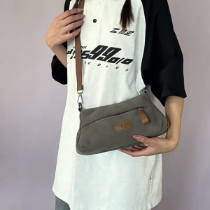 Durable Handbag for Women Vintage Canvas Messenger Bag with Top Handle for Work and College