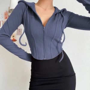 LONGSLEEVE MODEL BARU REINA HOODIE CROP TOP ZIPPER / JAKET ZIPPER PENTA20