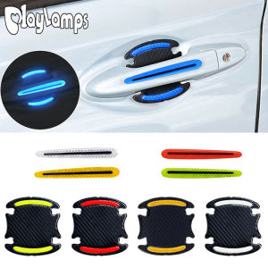 4Pcs Aksesori Kereta Pelekat Pemegang Pintu Decal Amaran Pita Reflektif Auto Reflektif Jalur Keselamatan Memandu Mark Kereta Styling