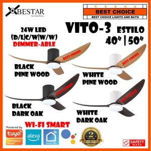 [CDC SG60] Yes - Basic Install - Yes Wifi Bestar Vito 3B Estilo Ceiling Fan Hugger 24W LED Dimmable 40/50/42/52in Google Tuya Smart Fan