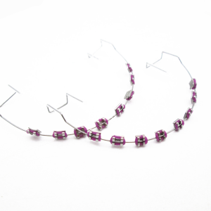 HUNIU 1 pair Với dây kim loại Trang trí răng tạm thời Đồ trang trí nha khoa Đầy màu sắc Dây chằng chỉnh nha Phụ kiện Khung giả Giá đỡ kim loại Răng