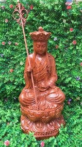 Tượng địa tạng vương bồ tát phong thủy gỗ hương kt :40/20/20