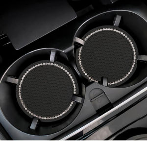❰2PCS❱ Tatakan Gelas Mobil Silikon Glitter Anti Slip Cup Holder Coaster Dekorasi Mobil HM087