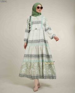 NMR Midi Dress Marbella Kombimasi Renda Vol 2633-2