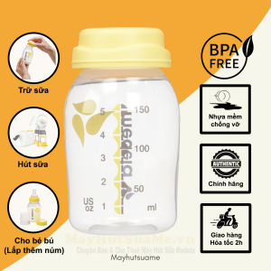 Bình trữ sữa Medela 150ml logo màu vàng - phù hợp với tất cả máy hút sữa Medela