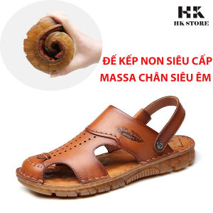 Dép da nam cừu hàng cao cấp siêu mềm đi lại siêu êm chân - kiểu dáng lịch sự bảo hành 12 tháng - hàng chính hãng HK.STORE