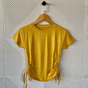 atasan kaos pendek polos serut samping kanan kiri wanita/kaos polos wanita/atasan/kaos crop wanita