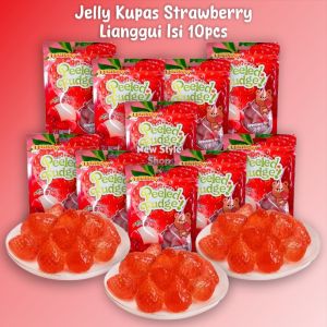 [ HALAL ] Lianggui Jelly Kupas Strawberry | Peeled Fudge Strawberry 108G X 10 Pcs