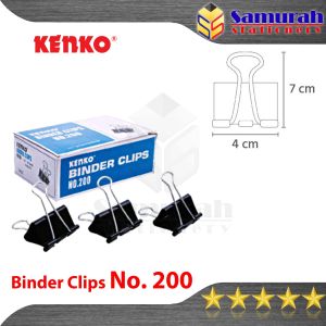 Binder Clips No 200 Kenko / Clip Hitam Penjepit No.200 / Klip Jepit Kertas Besar