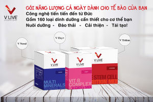 Combo bộ 3 thực phẩm dinh dưỡng tế bào VLive-Voxy-Vtrition-Vneral.bcalivinghcmTăng cường sức đề khángtăng cường trí nhớ bổ nãongăn ngừa tai biếnđột quỵ mỡ trong máugiảm câncanxi bổ xương khớp.