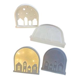Silicone Mold for Crafting Holder Arched House Night Lamp Flexible Home Decoration Mould Jewelry Making Tool