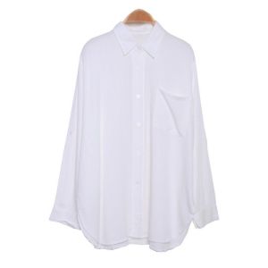 Kemeja saku polos wanita katun rayon