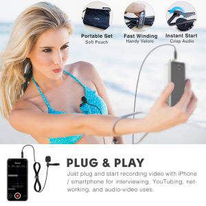 FIFINE Lavalier Lapel Microphone for Cell Phone DSLR CameraExternal Mic for/Youtube/Vlogging Video/Interview/Podcast-c2