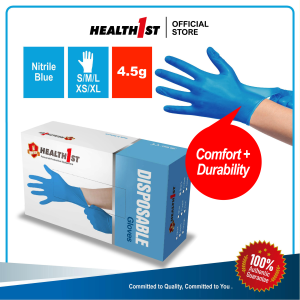 Health1st Nitrile 4.5g Disposable Glove Blue Powder Free 240mm