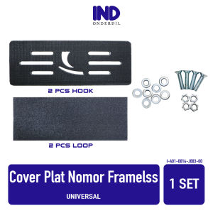 Cover Plat Nomor Plastik Motor Universal Honda-Yamaha-Suzuki Bebek-Matic Polos Hitam Frameless Tanpa Frame Pinggiran Tatakan-Dudukan Pelat No-Nomer 1 Set Depan Belakang
