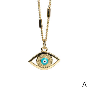 Vintage ZirconTurkish Evil Eye Necklaces for Women Stainless Steel Evil Eye Necklace Christmas Party Jewelry Gift