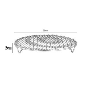 VIVIDI Round Air Fryer Rack Stackable Stainless Steel Grid Grill Portable with Foot Steam Baking Rack Home Kitchen Oven Steamer Cooker
