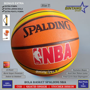 Bola Basket Spalding NBA GR7 Size 7 Dewasa Bahan Full Rubber Indoor dan Outdoor