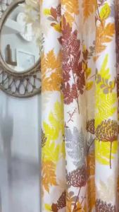 PER PC NON BLOCK OUT  Print Clarion Gold- Yellow Gold Modern Home Ring Curtains 10Rings 5-9FT