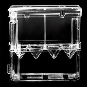 QEFEE Acrylic Aquarium Breeder Box Durable Multi Size Betta Fish Tank Divider Fish Hatchery Portable Baby Fish Hatching Incubator Box Fish Breeding