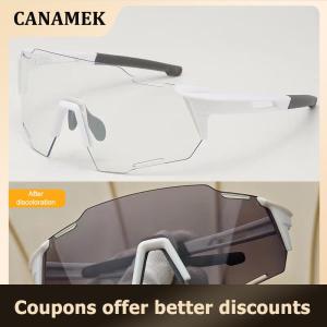 【 CANAMEK 】 Photochromic Cycling Sunglasses For Men Women Bike Glasses Riding Driving UV400 Mountain Bicycle Goggles Eyewear Sports