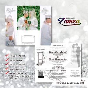 (50pcs) Undangan Pernikahan Lipat Q Jasmine Glitter Aesthetic  Elegan Simple & Murah