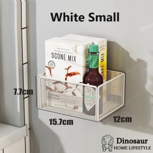 🇸🇬 ReadyStock - Refrigerator Side Magnetic Adsorption Storage Rack Free Hanging Kitchen Wall Mounted Cling Film Paper Towel Seasoning Basket 磁吸置物架