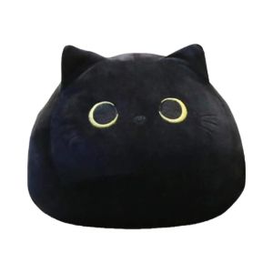 IPIE2 Birthday Gifts Bedroom Ornament Cat Shaped Lovely Animal Cartoon Cat Plush Toys Black Cat Plush Doll Cat Plush Pillows Cat Shaped Stuffed Toys