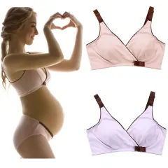 Maternity Low Cut / Low Waist Crossover Band Supportive Bowknot