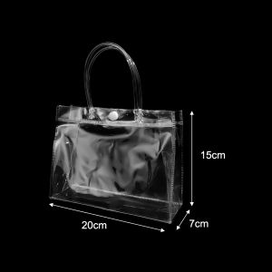 Plastic Transparent Gift Bag PVC Tote Bag Reusable Handbag Simple Fashion Gift Packaging Bag Travel Storage Bag