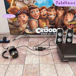 Joldhans Optical Coax Toslink Digital to Analog Converter RCA L/R Stereo Audio Adapter