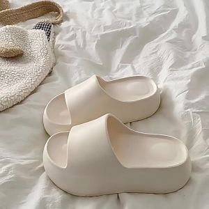[Free Shipping] Solid-Color EVA Thick-Soled Flip-Flops For Women Suitable For Summer Wear With A Soft Sole Height-Enhancing Design And Anti-Slip And Anti-Odor Features Perfect For The Beach