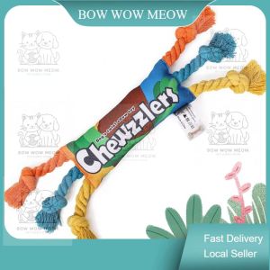 Chewzzlery Dog Twist Chew Toy: Squeaky Rainbow Candy-Shaped Rope for Interactive Play