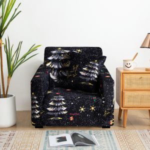 Black Color Christmas Design Sofa Protector Christmas Furniture & Appliance Cover Fully Sofa Cover Armless Sofa Cover Regular Sofa Slipcover