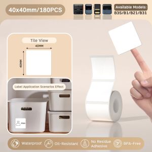 NIIMBOT B21S/B21Pro/B1/B3S White Self-Adhesive Thermal Label Paper Suitable for Clothing Tags Price Tags & Food Packaging