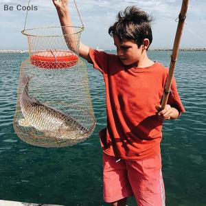 💟【Special price】💟Be Cools Floatable Galvanized Steel Wire Fish Basket Collapsible Floatable Wire Fishing Basket Portable Floating Fishing Net Baskets