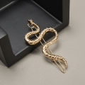 【X.Z.MOONLIGH】2024 Trend Unusual Metal Golden Silvey Brown Snake Shaped Hairpin Women Hair Clip Party Hair Decoration. 