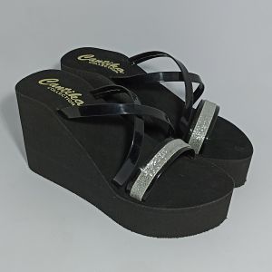 Cantika Sandal Wedges Tinggi 11cm Kokop Silang Mutiara Sandal Model Terbaru